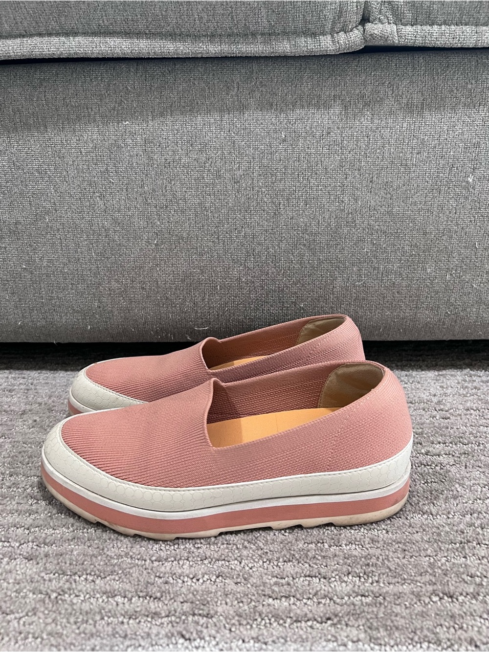 Slip-On Platform Loafer in Dusty Pink